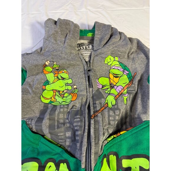 Vintage TMNT Ninja Turtles Boys Hooded Zip Sweatshirt Hoodie Size 2T - Picture 2 of 3